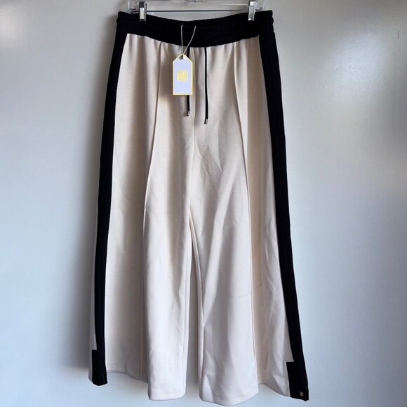 Emily Mccarthy Pants - NWT Emily McCarthy Teddy Crop Wide Leg Pants Size Large Black Sand